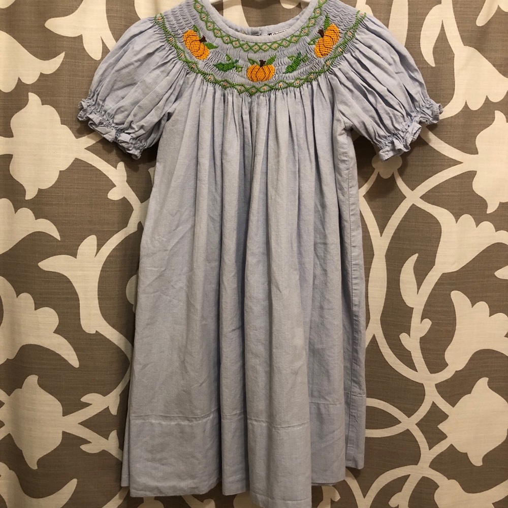 Pumpkins Smocked Dress • 3T
